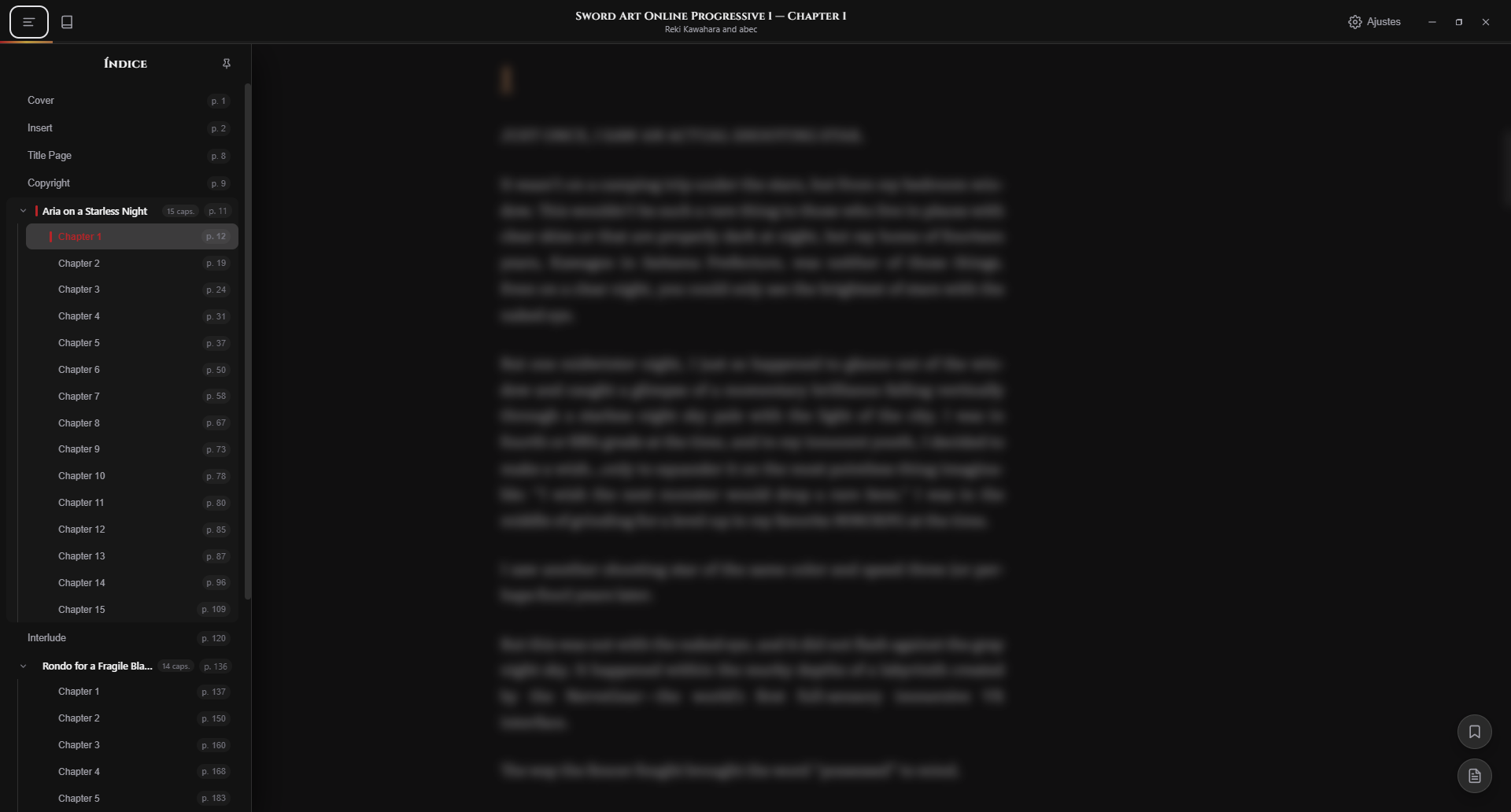 Captura real de Historia App - Índice (TOC) en modo dark